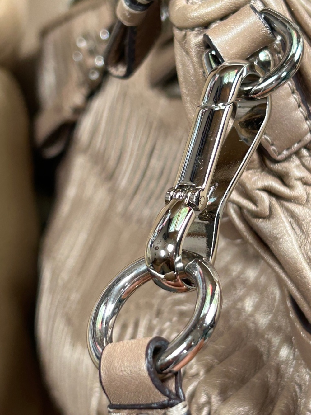 Authentic Coach Ruched Leather dusty lavender Madison  Satchel - Picture 14 of 15